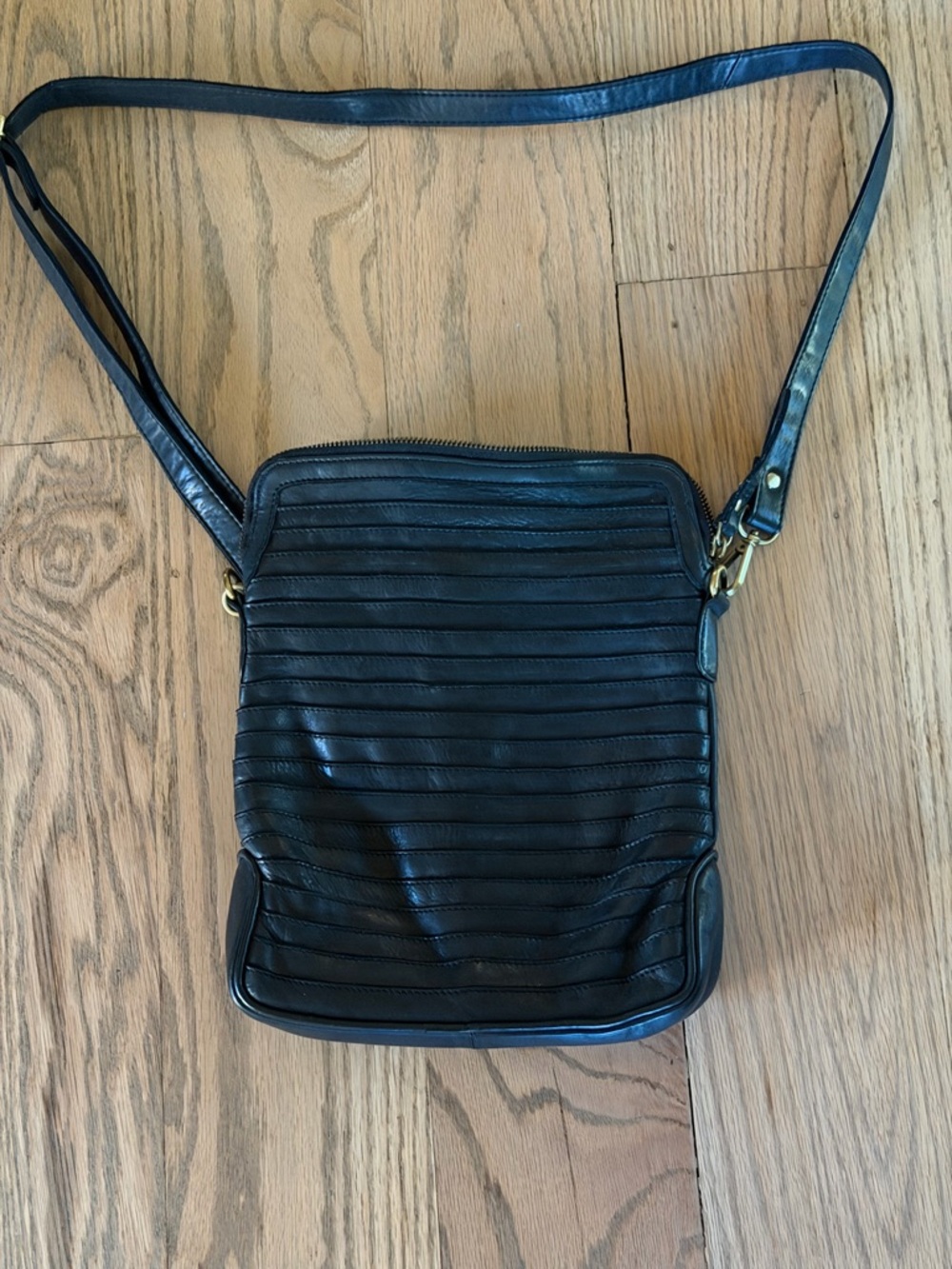 Black Leather Crossbody Bag
